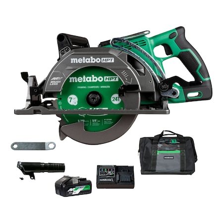 Metabo Hpt 36V 18V MV Cordless 7-1/4in Brushless Rear Handle Circular Saw w/ Quick Brake Kit C3607DWAM